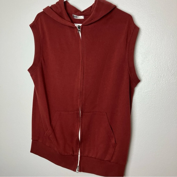 Other - Ohoo Mens Sleeveless Lightweight Zip Up Hooded Sweatshirt Vest Hoodie Sz Large